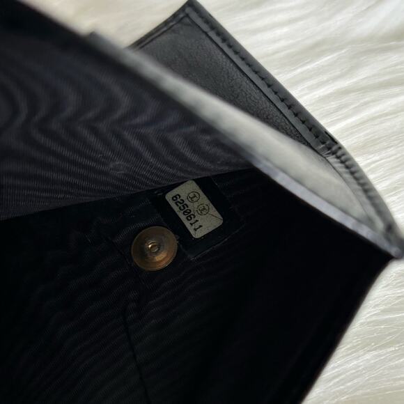 Authentic CHANEL Vintage Enamel CC Logo Bifold Wallet Purse Black Box 8180K - Picture 12 of 12